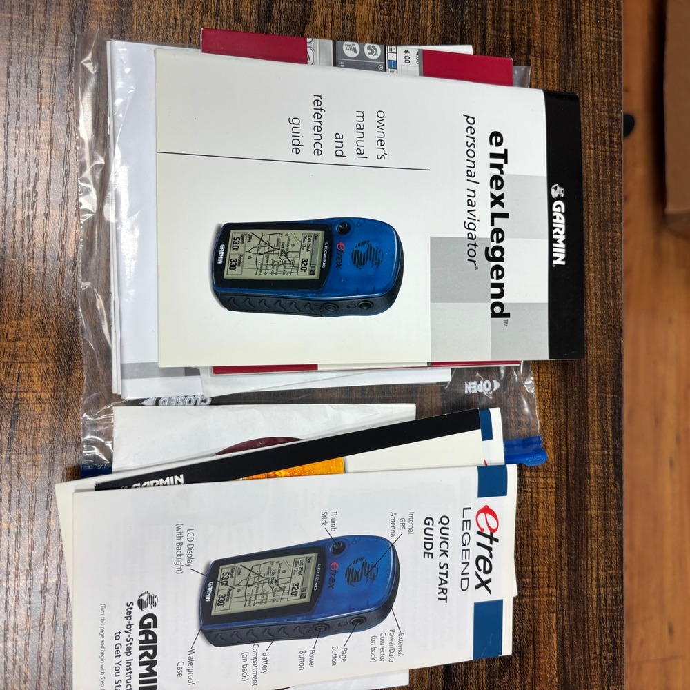 Garmin eTrex Legend Handheld GPS Navigator Bundle Blue Case Mount Cables Manual - Picture 7 of 9